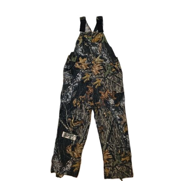 Field Staff Overalls Men's 36 Green Camo Mossy Oak Bib Hunting Cargo Cotton - Picture 1 of 4